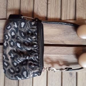 Coach metallic leopard wristlet